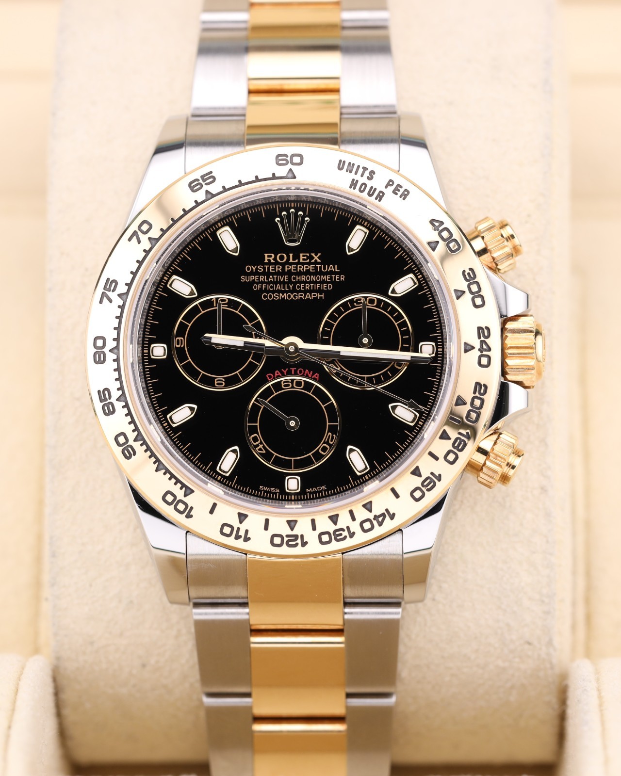 Rolex Daytona Black Dial Two Tone Yellow Gold Oyster 116503 Full Set 2022