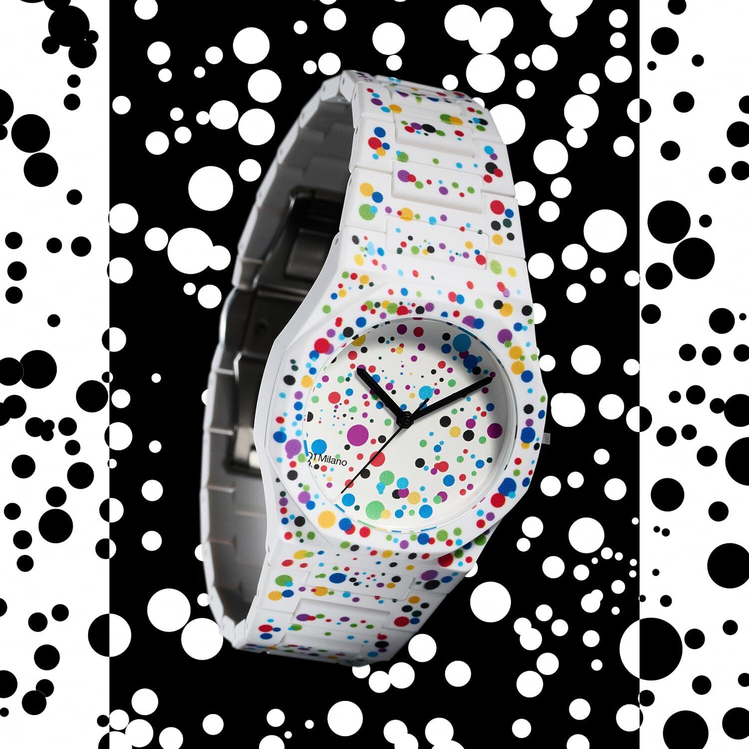 [D1 MILANO] Watch PCBU12 Polycarbonate Dot 02 37mm White