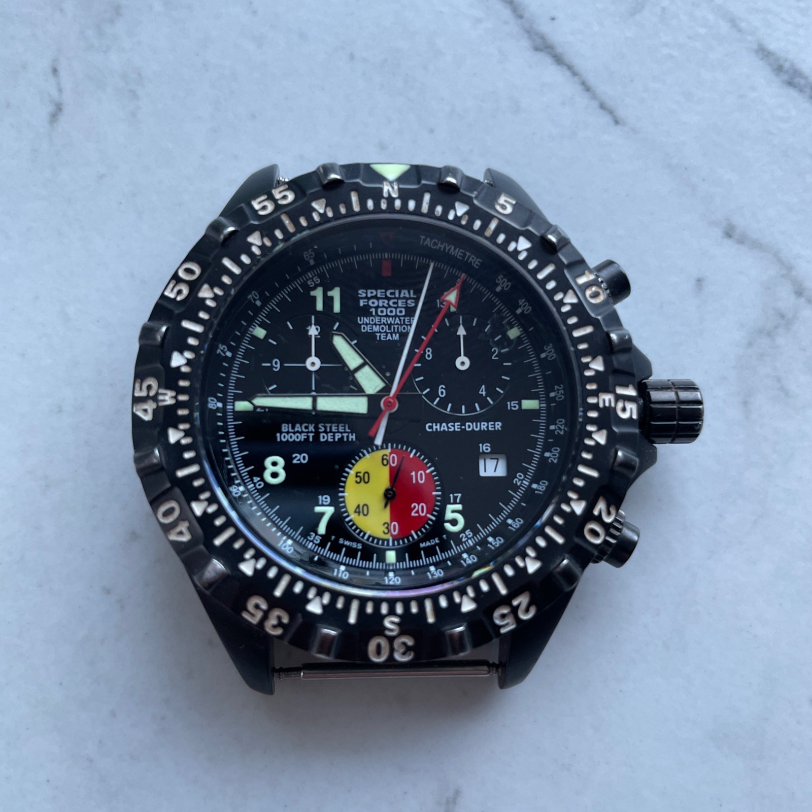 Chase-Durer Special Forces 1000 UDT Black Rare Burn Notice Watch