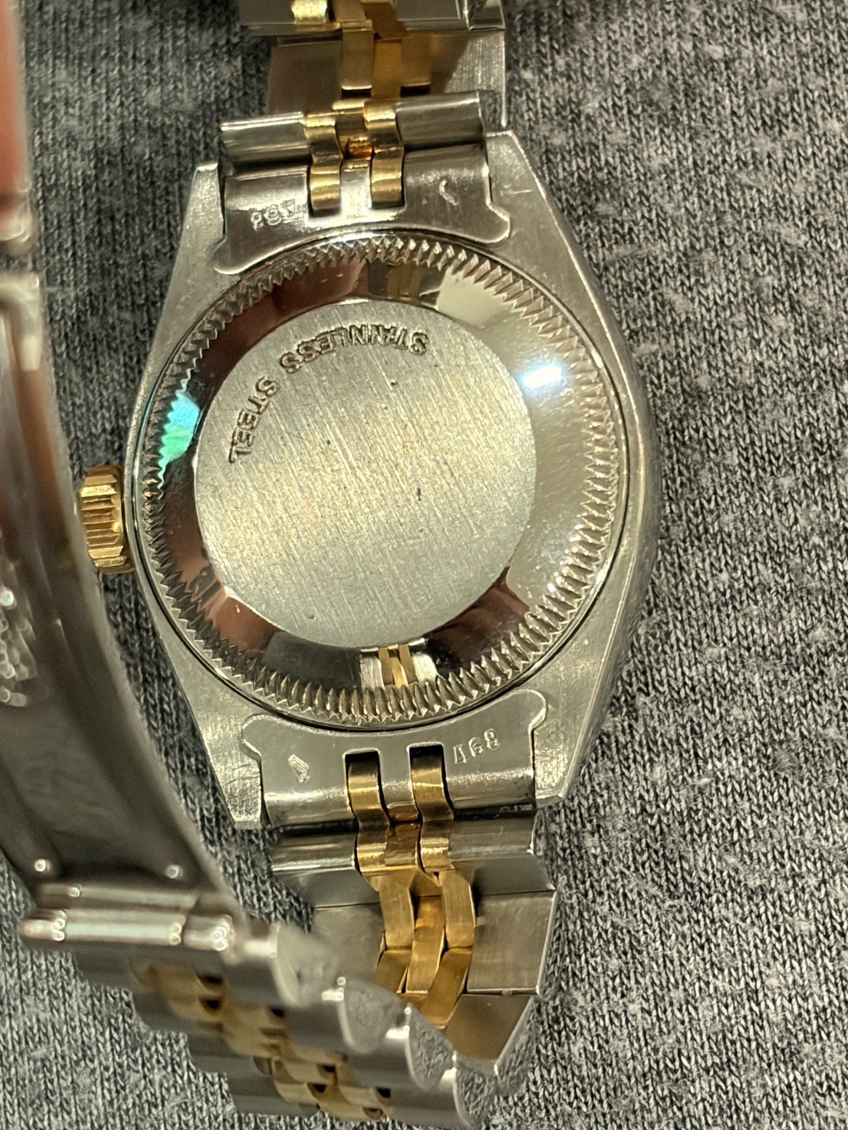 Vintage Rolex Lady Datejust 26mm Blue Dial 2-Tone Box Automatic 1970s