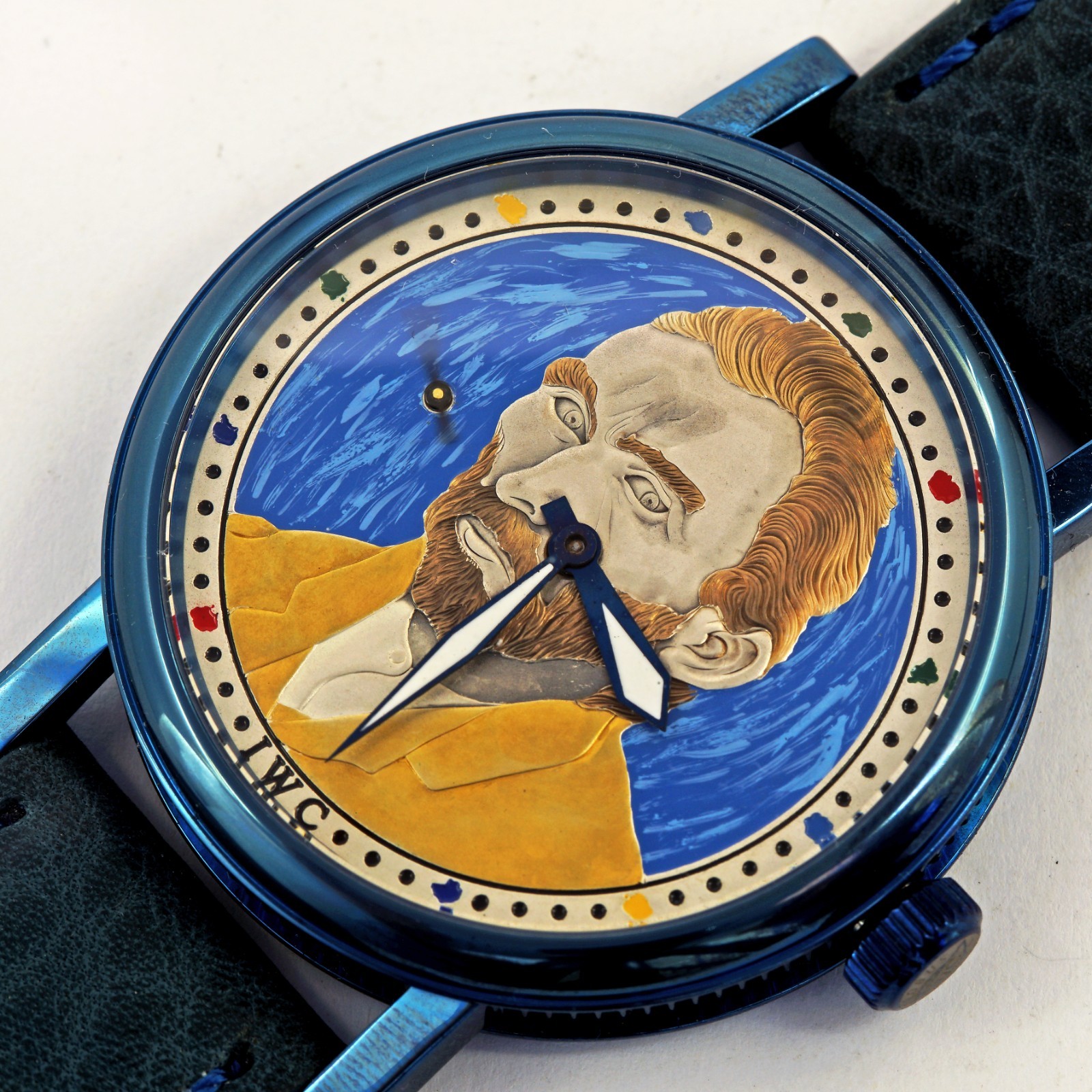 1920s IWC Schaffhausen Marriage Watch Unique Van Gogh Dial Skeleton wristwatch