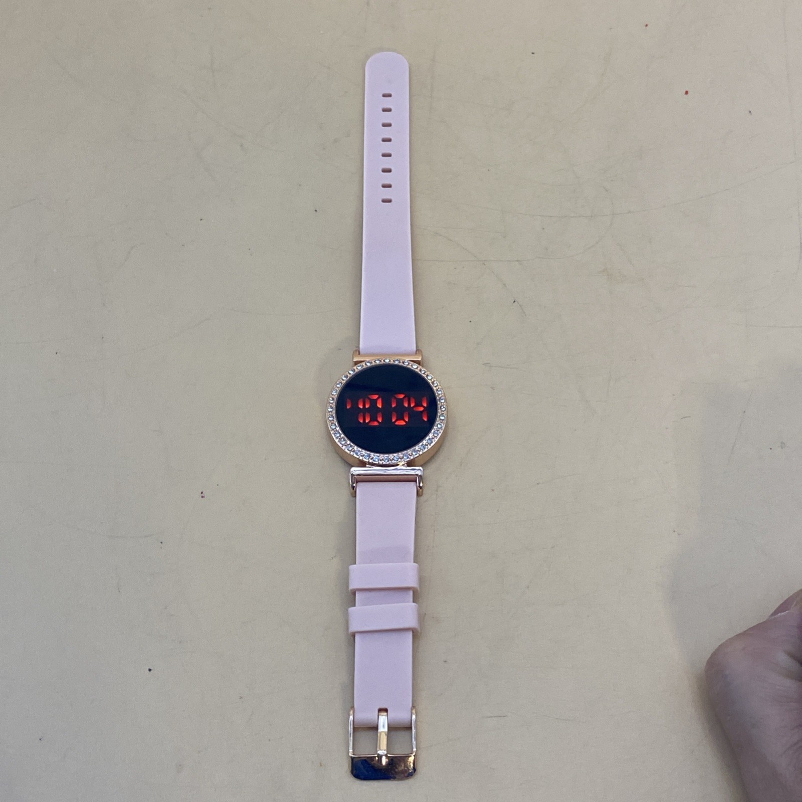 Accutime Women’s LED Digital Watch Pink Silicone Band- New Battery /WN4071WN