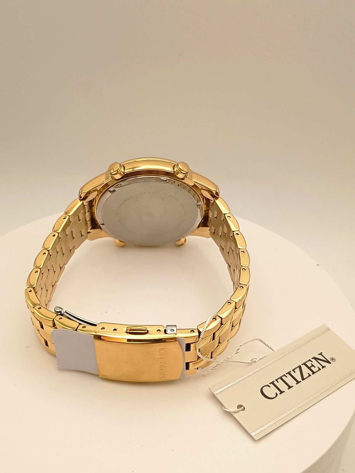 Citizen AI3882-50P Alarm Chronograph WR100 Gold Tone NOS Full Set Box & Papers