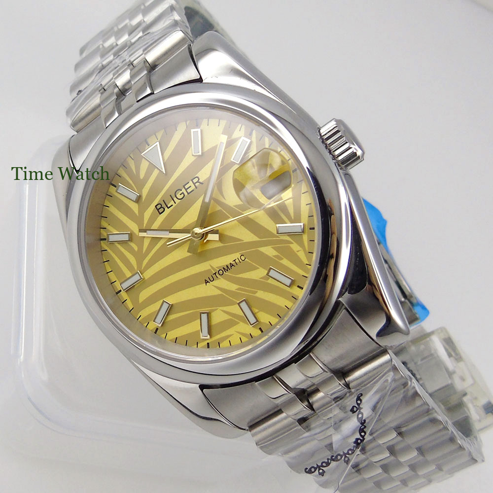 Sapphire Men’s Automatic Watch NH35 White Palm Polished Oyster Band 39mm/36mm