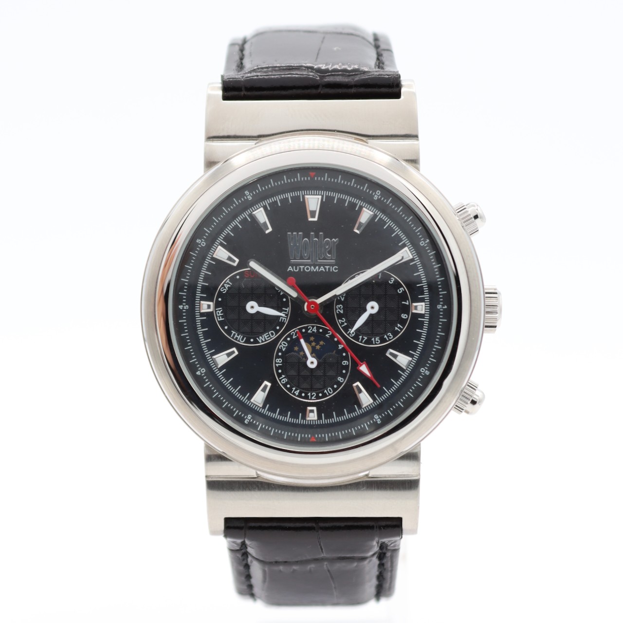 NOS 42mm Wohler W-3026-478 Chronograph Men’s Automatic Germany Stainless Steel