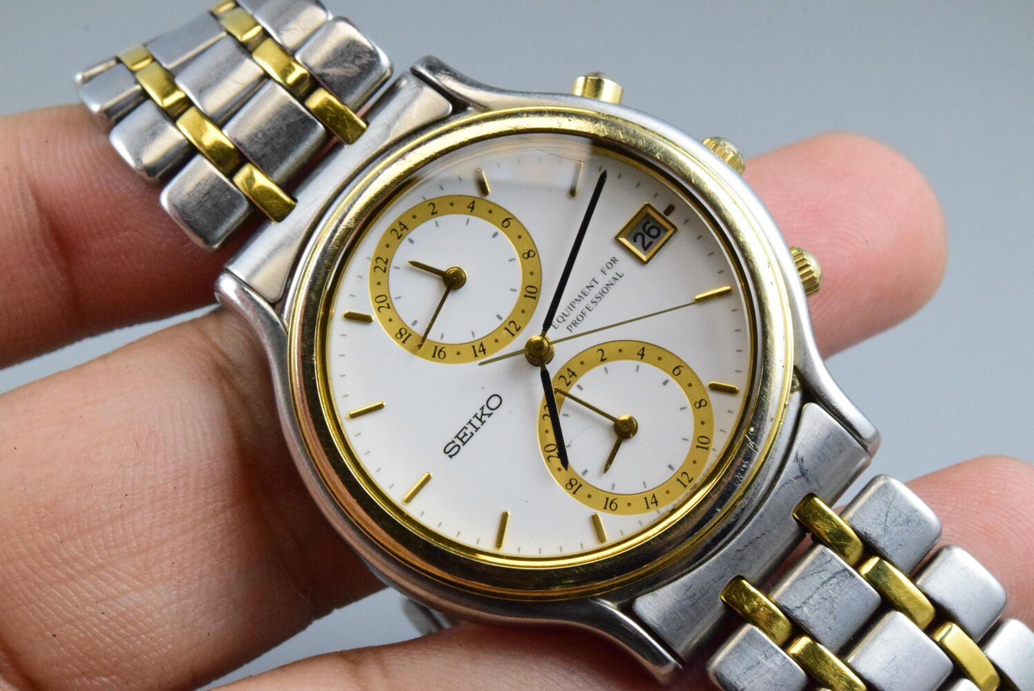 Vintage watch Seiko Equipment for Professional 5T12-7A00 Men Quartz Round 36mm