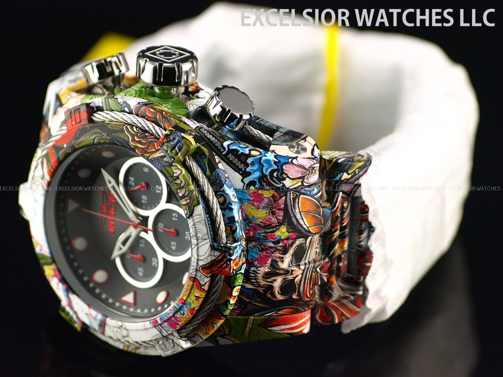 New Invicta 53mm BOLT ZEUS Chronograph Hydroplated Steel Black Dial SS Watch