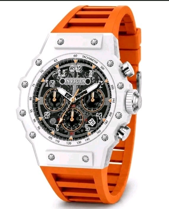 Invicta Racing Vaulthan Men’s 44mm Orange Quartz Watch 69672 New In Box
