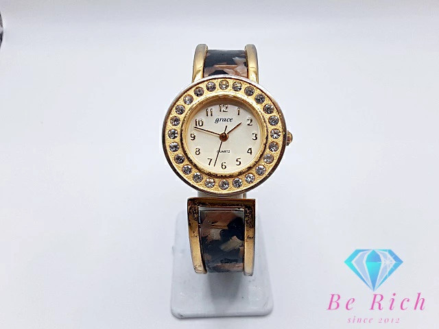 [A1R] Grace Bangle Watch White Multicolor SS GP Quartz Watch [m3v]