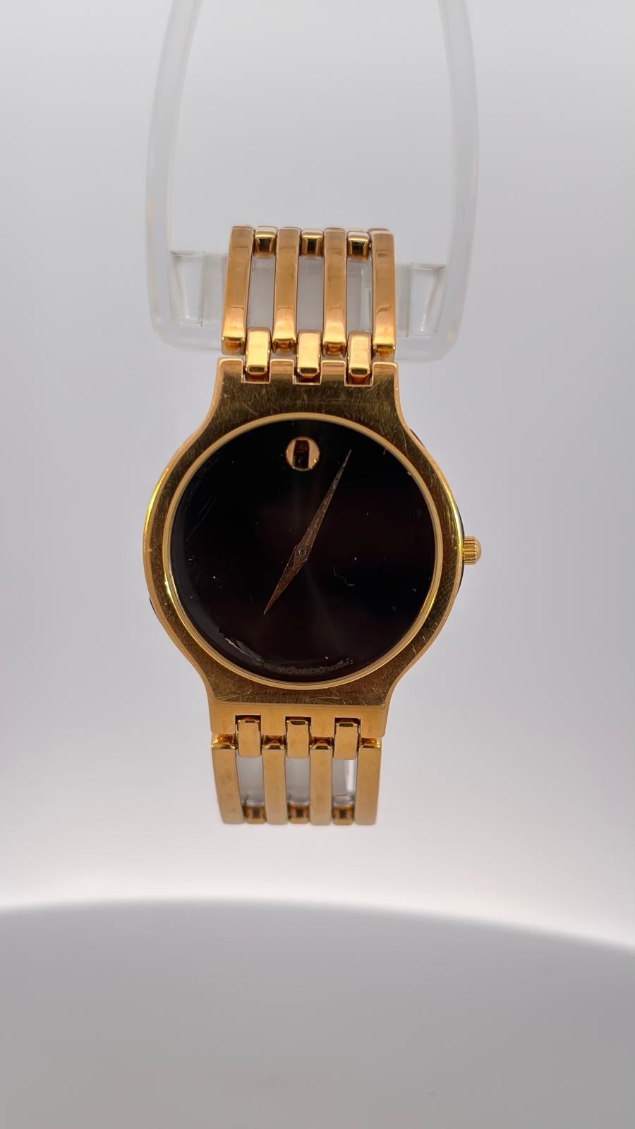Movado Esperanza Women’s Watch 5294 Black Museum Dial Gold Tone Swiss Quartz