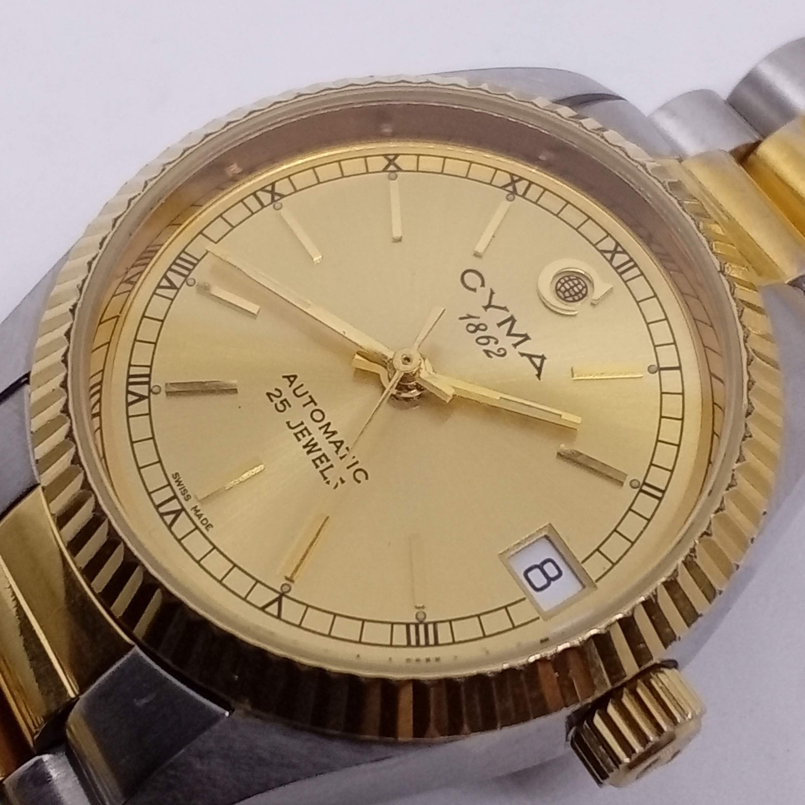 CYMA 1862 vintage Auto,Sapphire Crystal N-Mint, sharp fluted bezel,Unisex-Adults