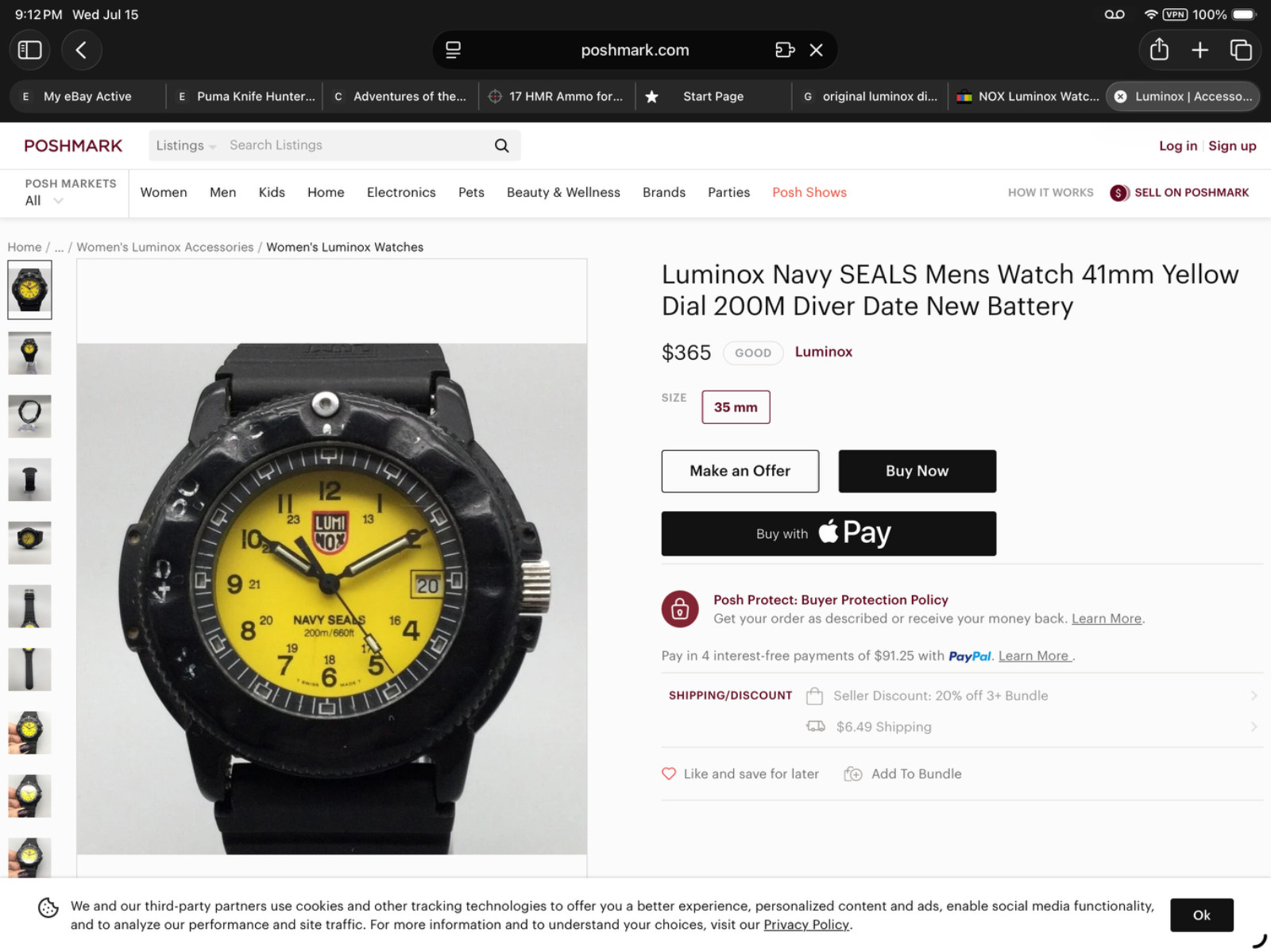 Custom Everglades Survival Watch -Luminox original vintage w/ 2 bands & Compass