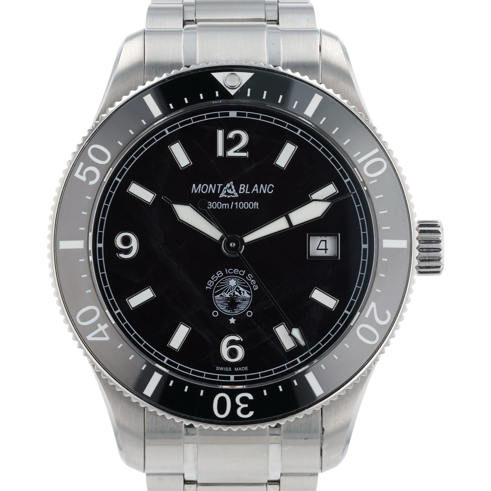 Mont Blanc 1858 Black Dial Stainless Steel 41mm Automatic Men’s Watch 129371