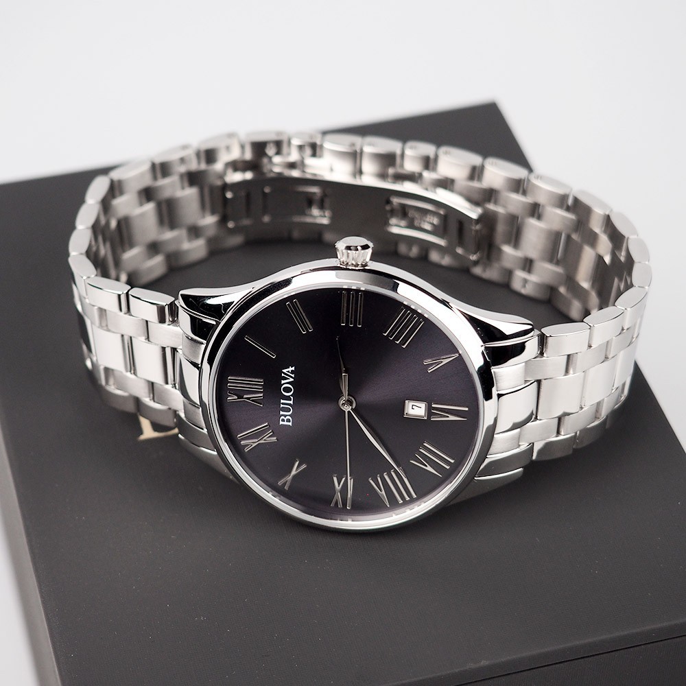 Bulova Classic 96B261 Gray Dial Silver-Tone Stainless Steel Quartz Men’s Watch