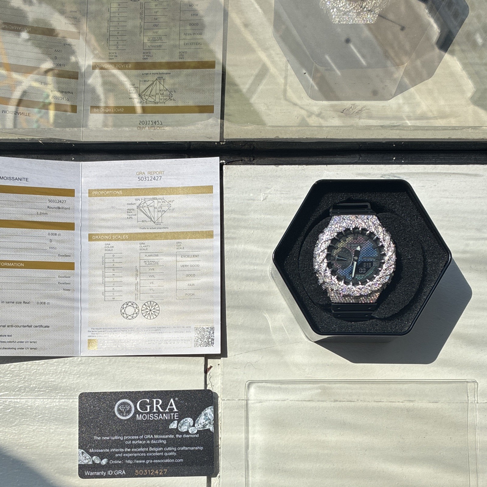*ICED OUT* Casio G-SHOCK Analog/Digital Quartz Black Resin Watch w Box & Papers