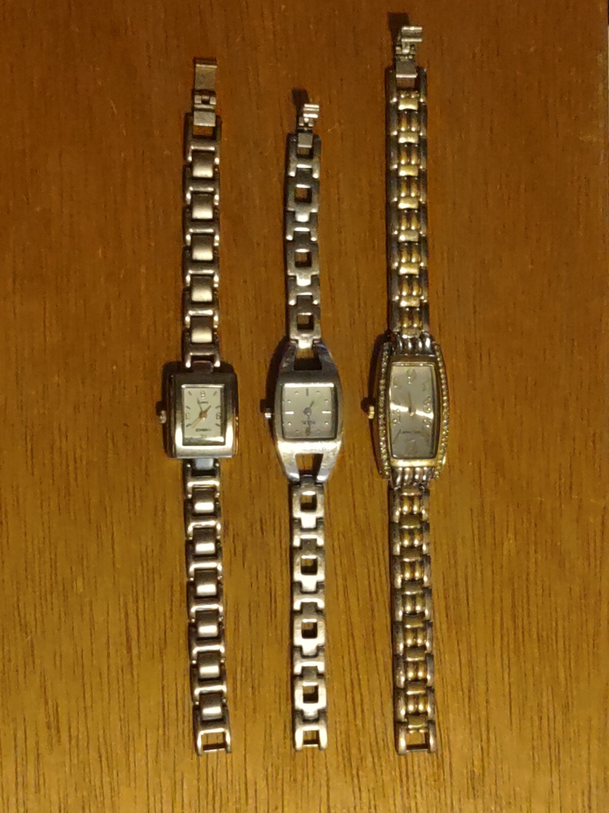 Lot of 3 Name Brand Women’s Formal / Dress Watches, NEW BATTERIES, Used/Nice