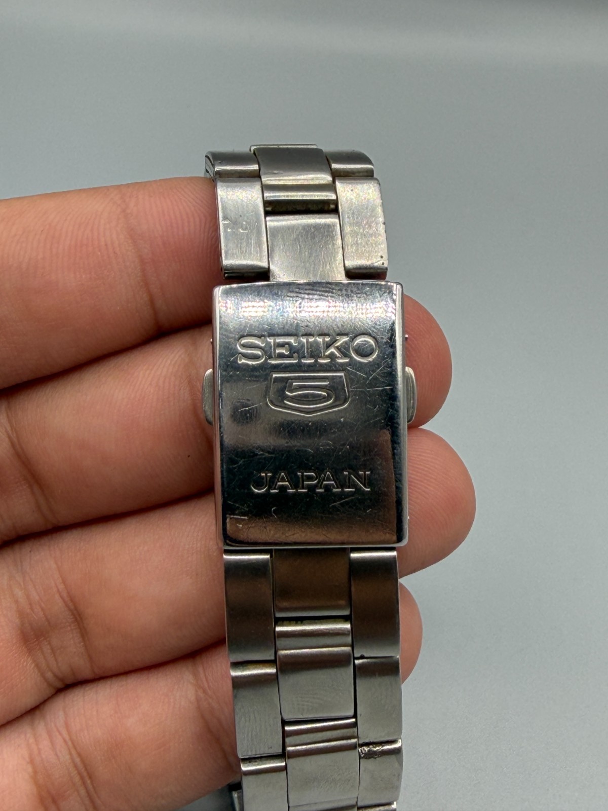 Vintage Seiko 5 Sports Automatic 7s36 Men’s Watch 42 mm Day Date Japan Made