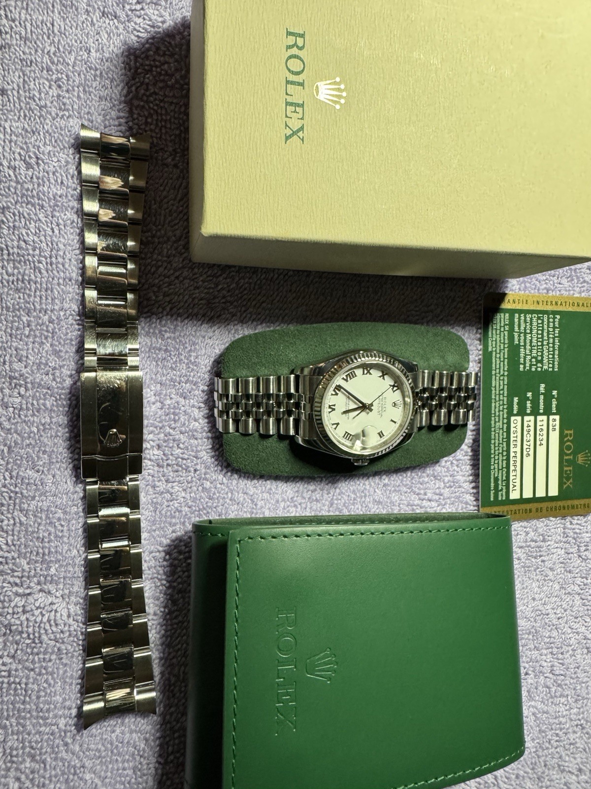 Rolex datejust 36mm jubilee,fluted,roman with Extra Authentic Oyster Bracelet
