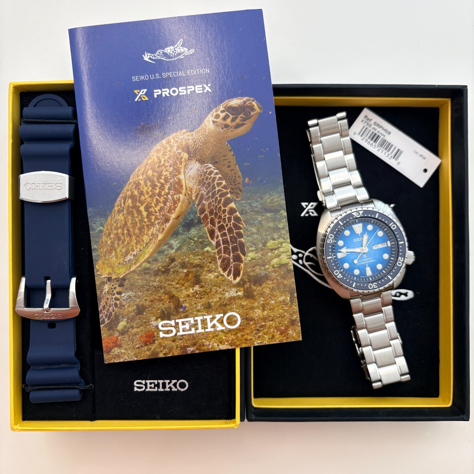 Prospex SRPH59 U.S. Special Edition w/ steel bracelet and a blue silicone strap