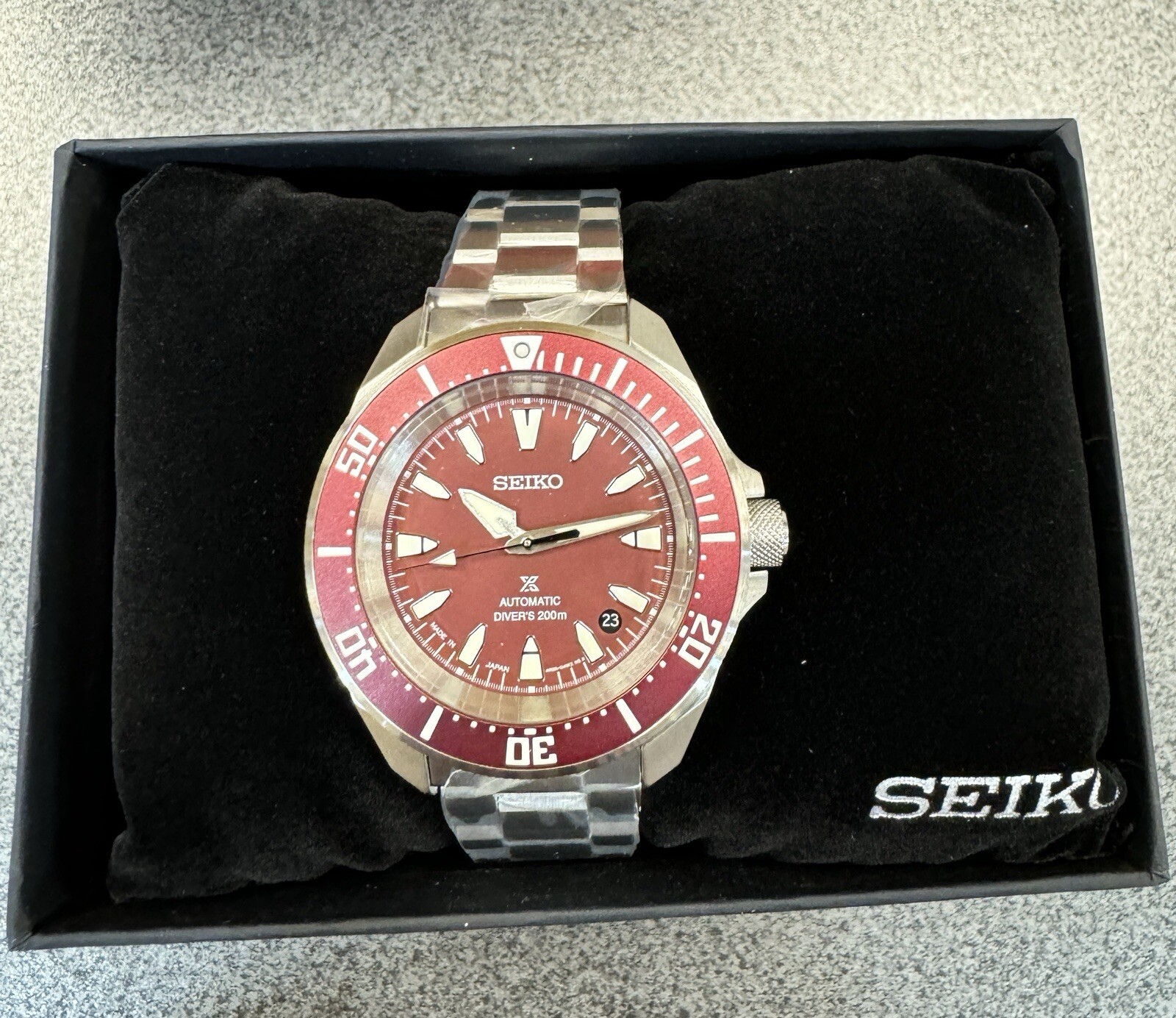 Seiko Prospex Sea Samurai Diver Red Dial Stainless Steel Watch SRPL11 Japan