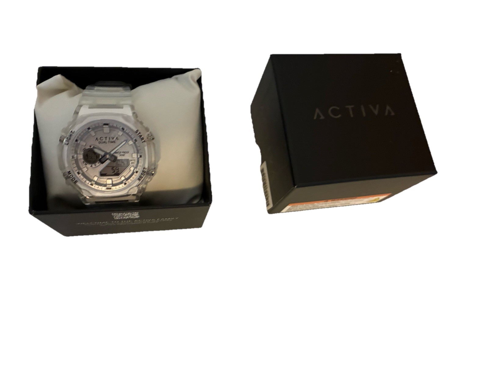 Activa Recon ACW423-016 Unisex 45.5mm Digital Watch Clear White Sport New