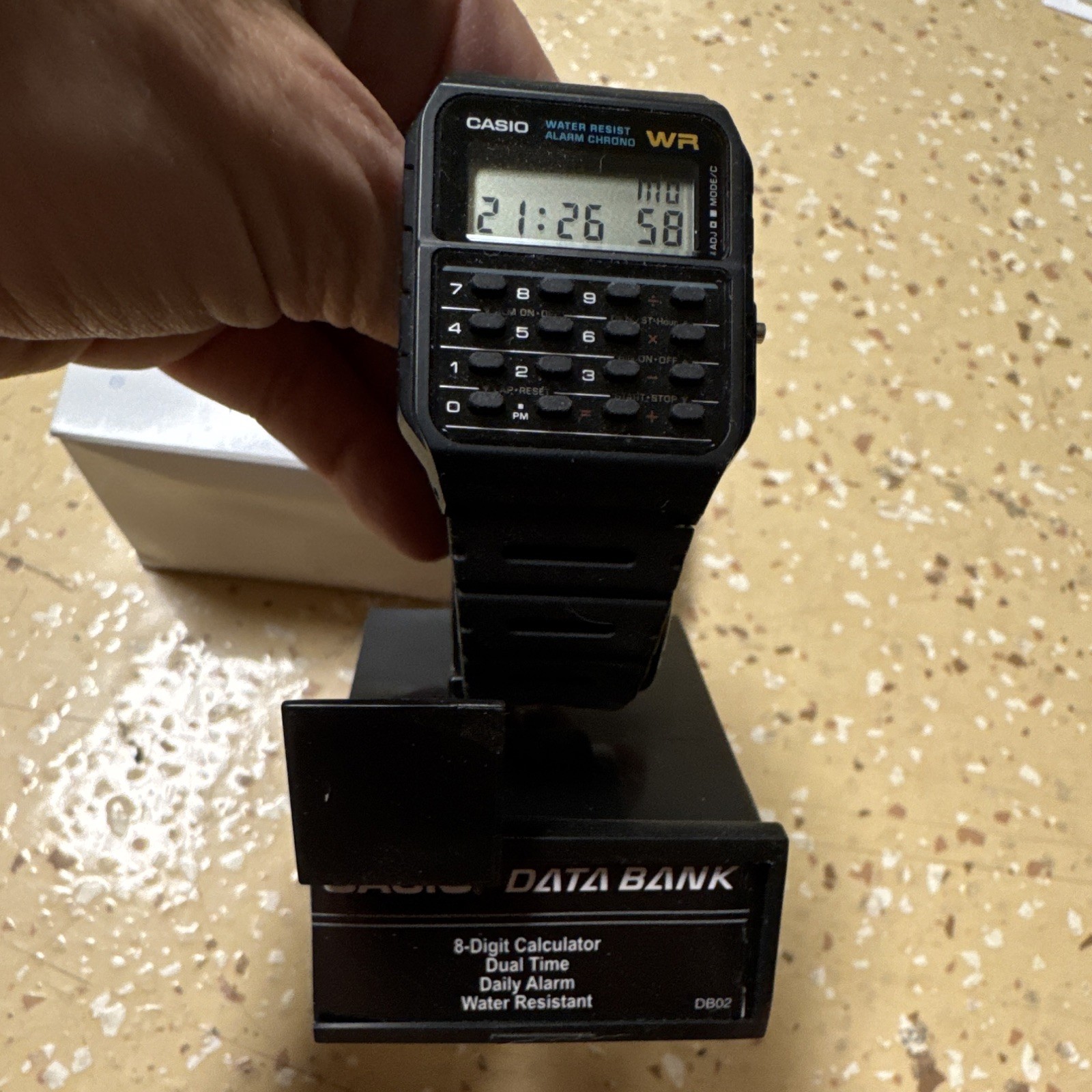 Casio Data Bank CA-53W Digital Calculator Quartz Watch Black Resin w/ Box