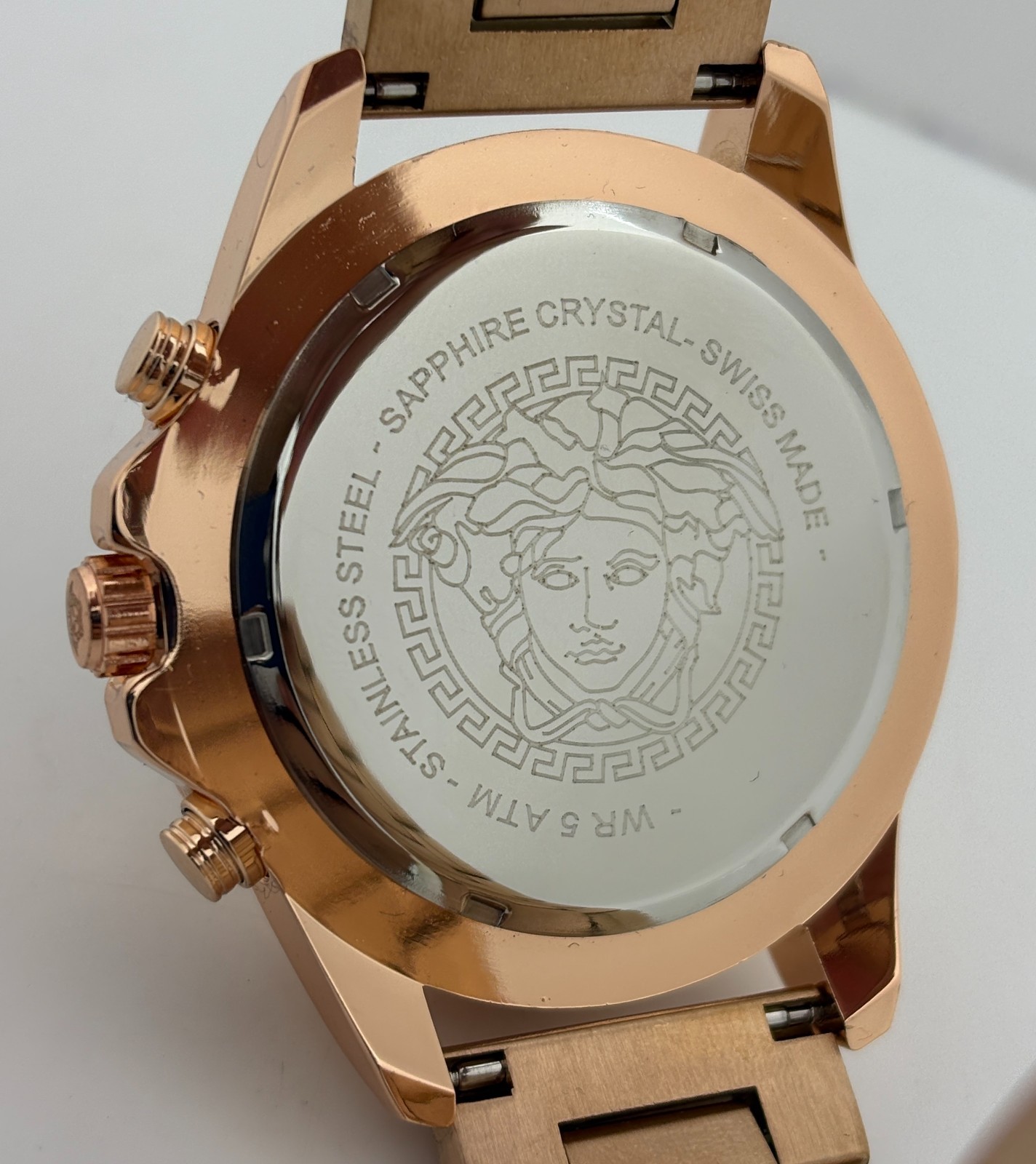 Refurbished Versace Greca Action Chrono Quartz Green Dial Rose Gold-Plated Watch