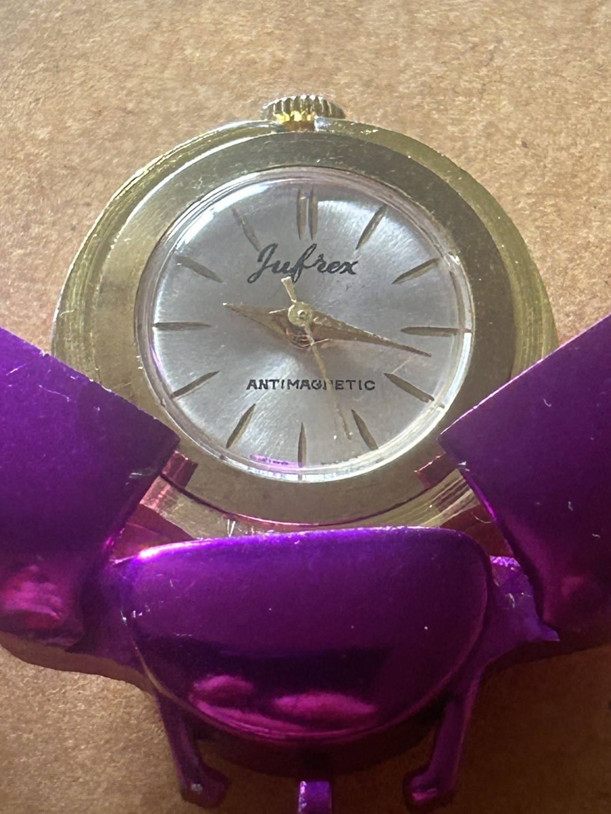 1960s Jufrex Swiss Sicada Watch Purple And Gold Manual Movement