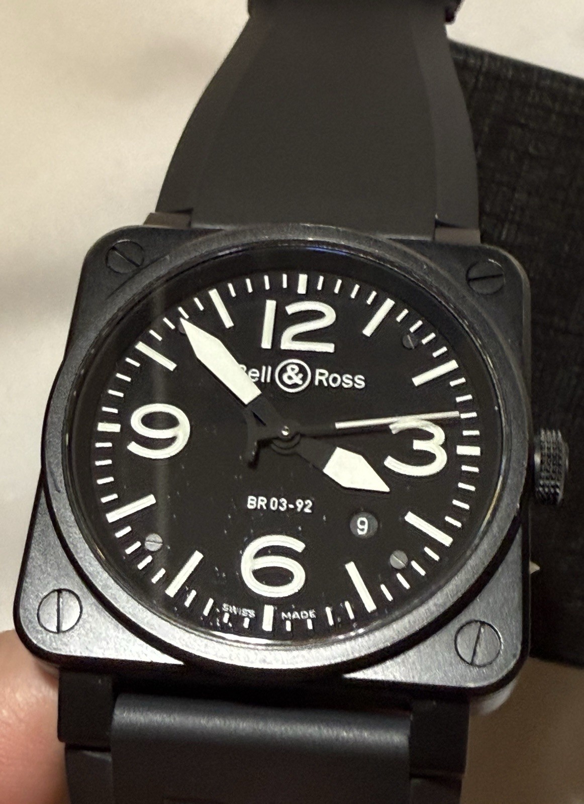 BELL & ROSS BR03-92-S Matte Black Ceramic and Stainless Steel w/ Box and Strap