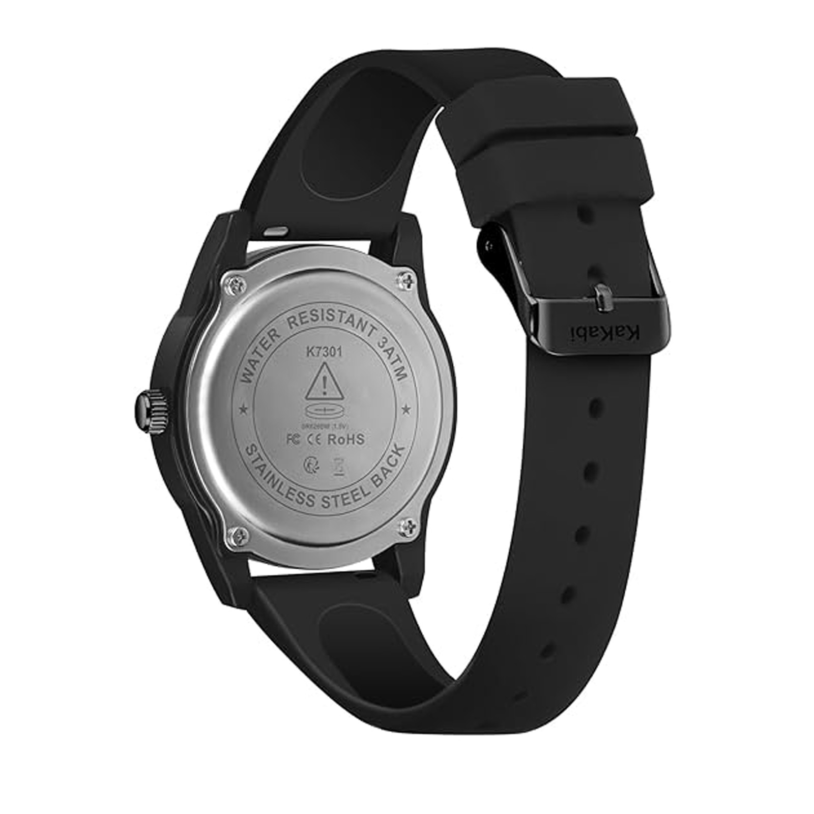 Japanese Quartz Movement Watch 39mm Case Silicone Band 30M Waterproof 12/24 Hour