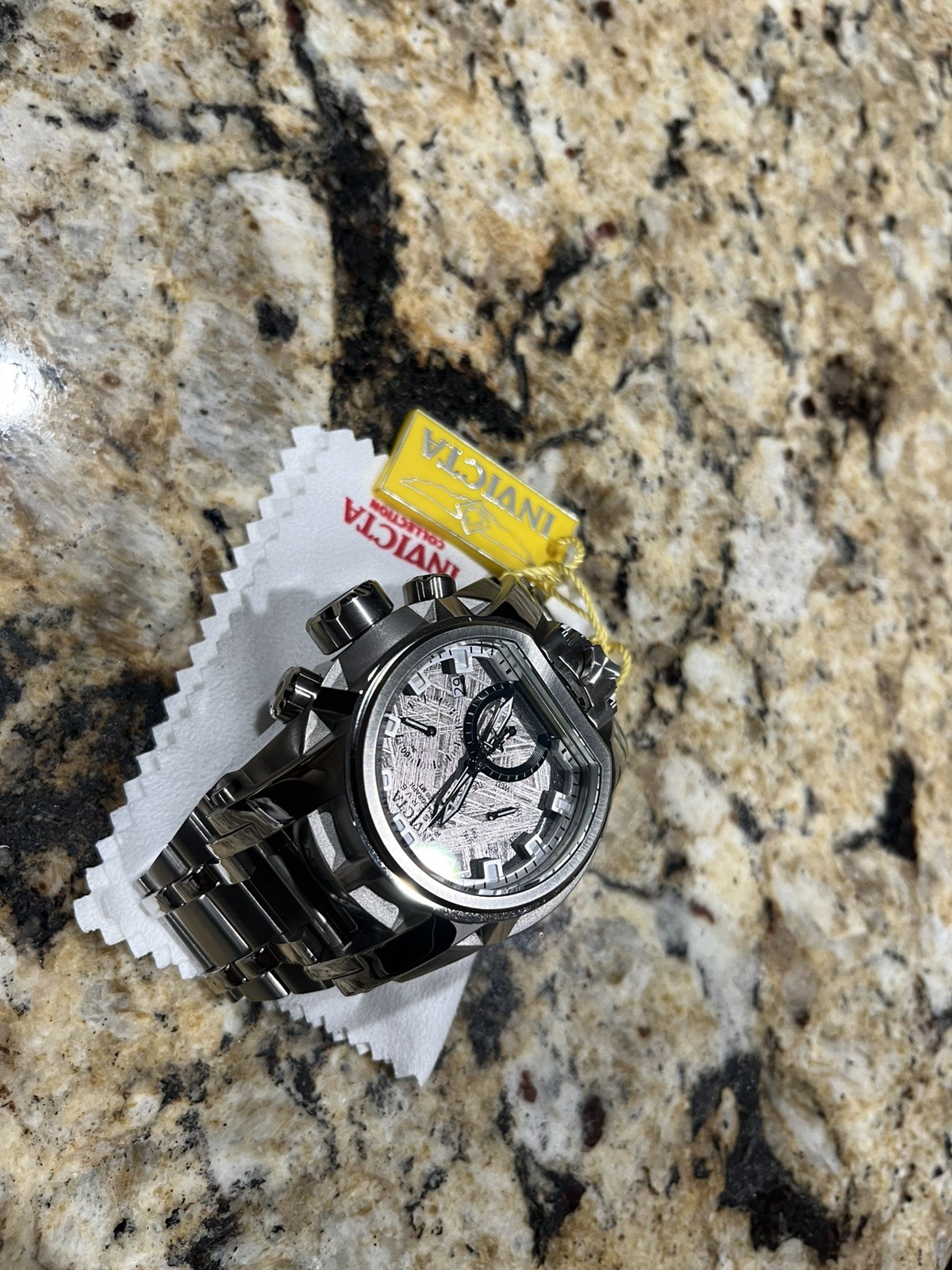 Invicta Reserve 52mm Bolt Zeus Magnum Swiss Z60/515 Dual Quartz Meteorite #28408