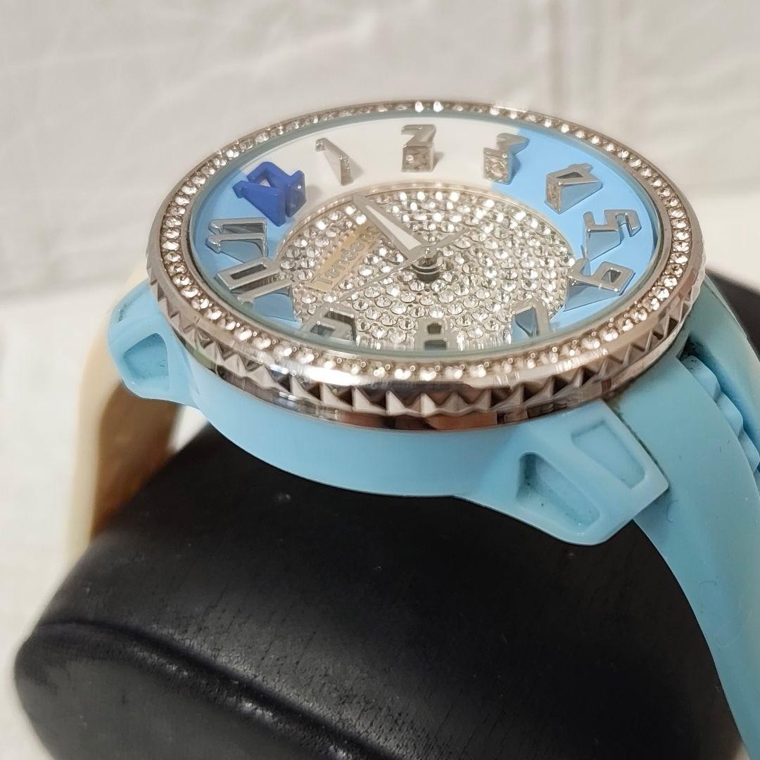 Tendence Ladies Quartz Watch Crystal Rhinestones Blue Dial From Japan