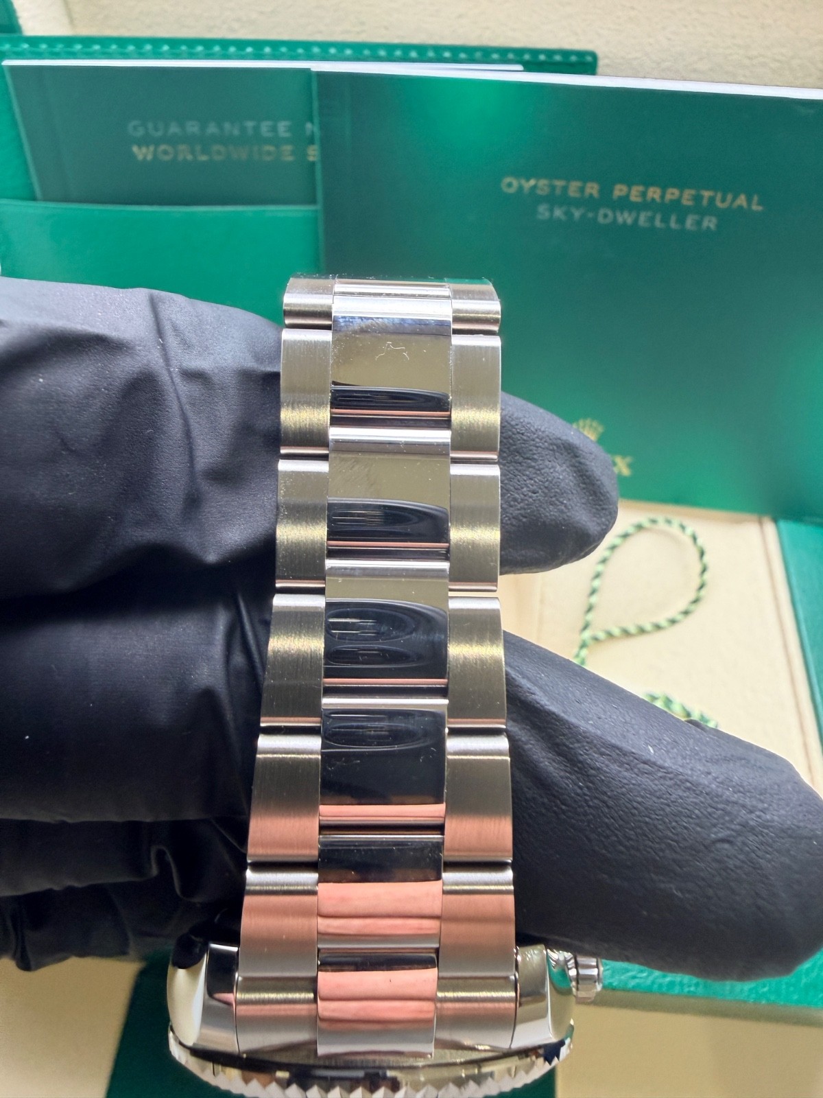 Rolex 2023 Sky-Dweller 326934 Silver Oyster Bracelet with Silver Bezel warranty
