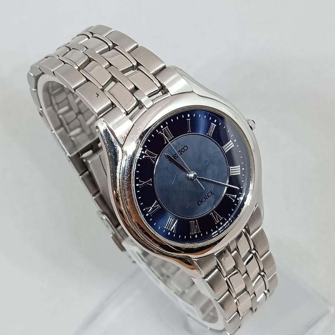 Seiko J41-6030 8J41-6030 2605-0029 Quartz Mens Wristwatch Navy Dial 26.4mm 19cm