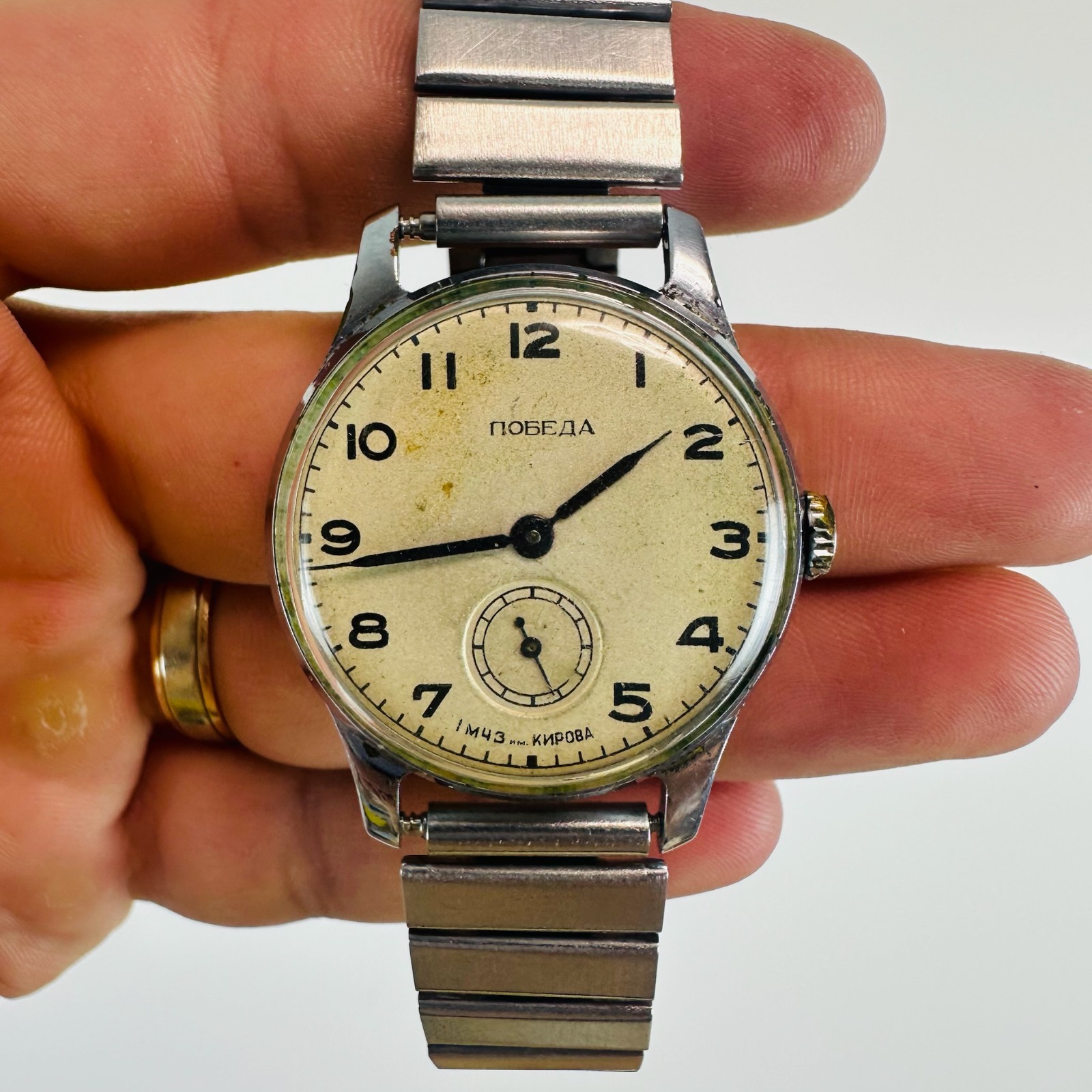 Vintage Pobeda 2602 Watch 1 MChZ Kirova 1950s USSR Soviet Mechanical Men’s Rare