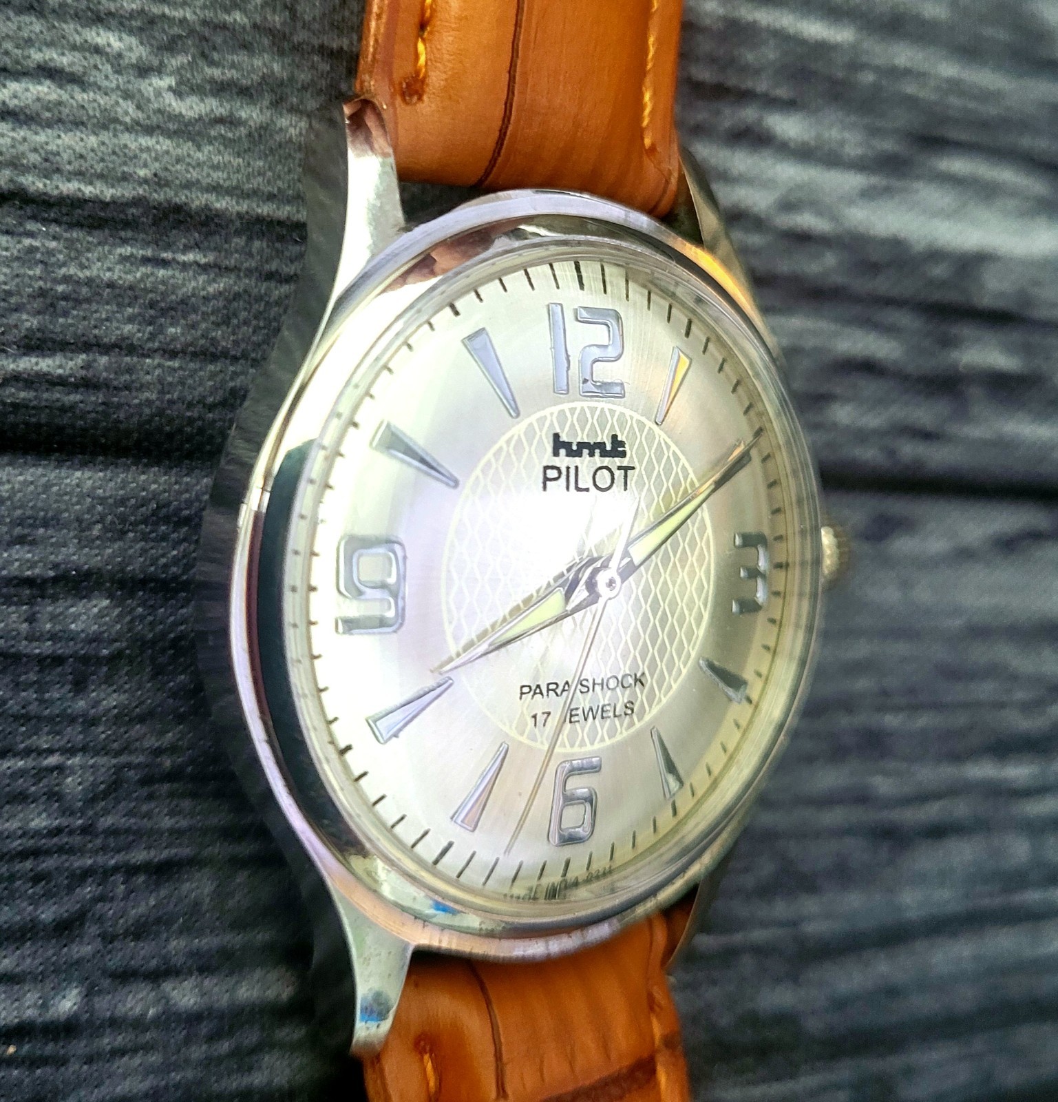 Vintage Clean Hmt Pilot Mechanical 17J Pie Pan Men’s Watch