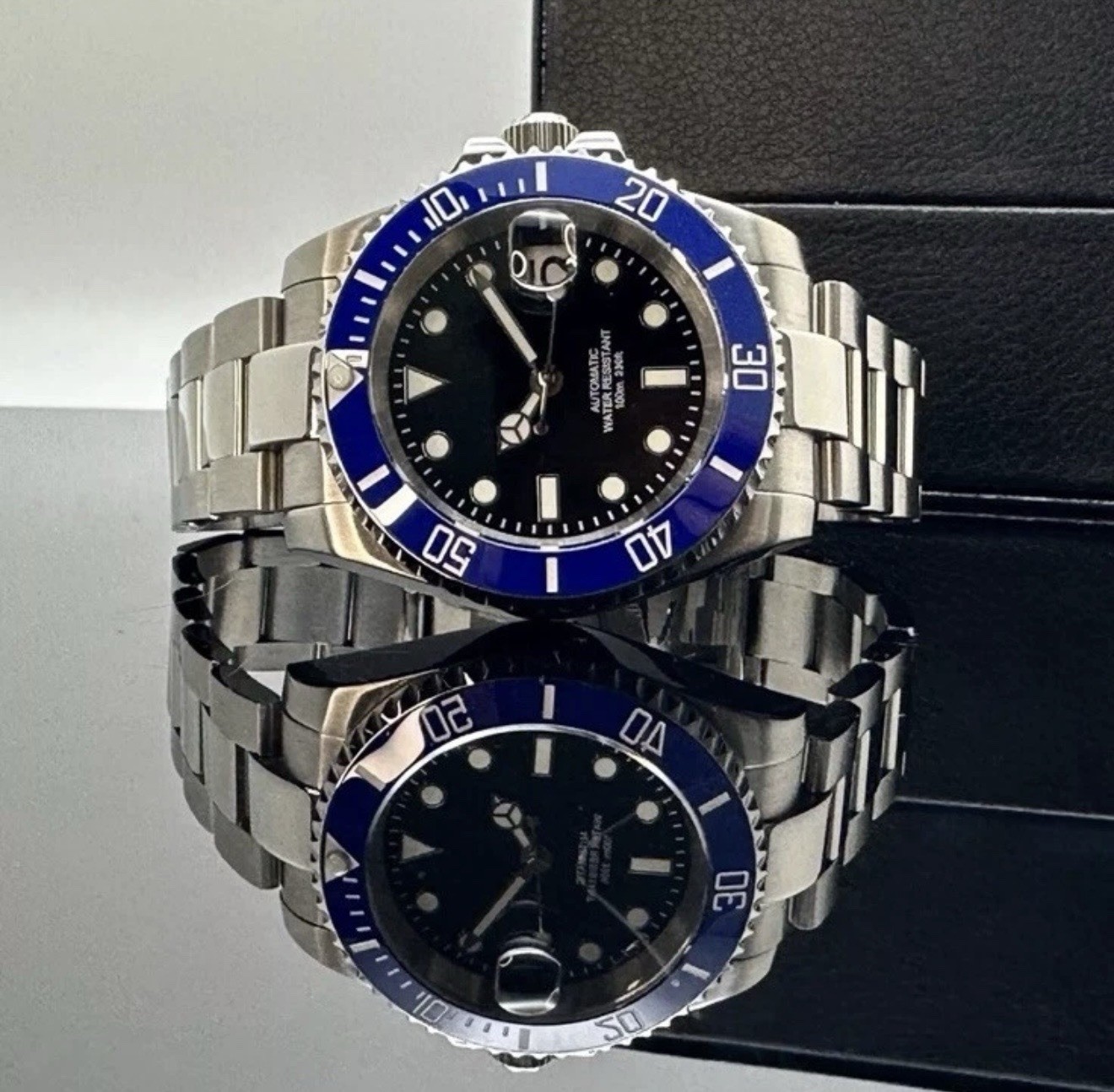 Custom 40mm “Cookie Monster” Sub Mod Watch Oyster Band w/ NH35 Automatic