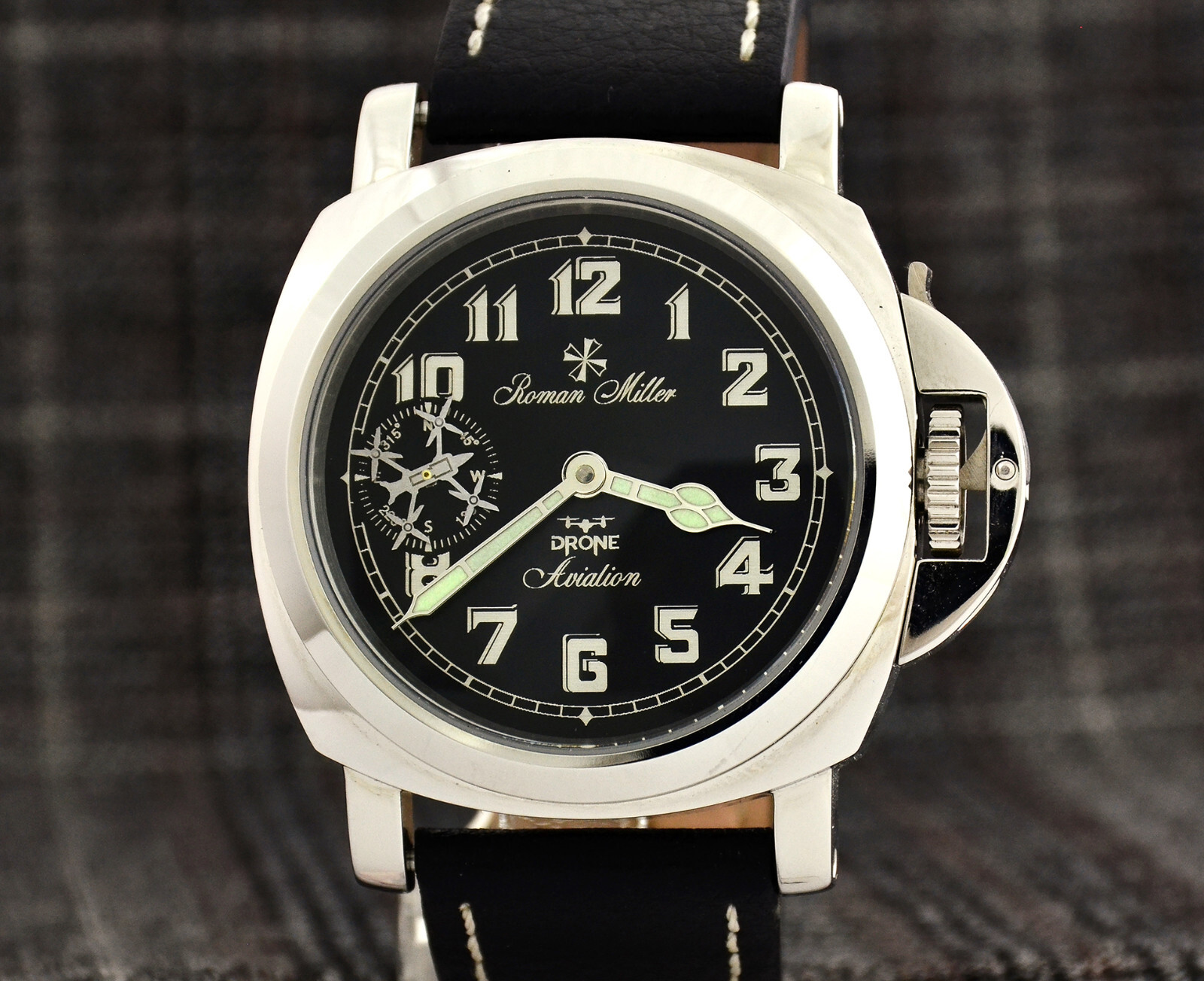 Military watch Drone Aviation Black watch husband Gift hands made watch Men’s