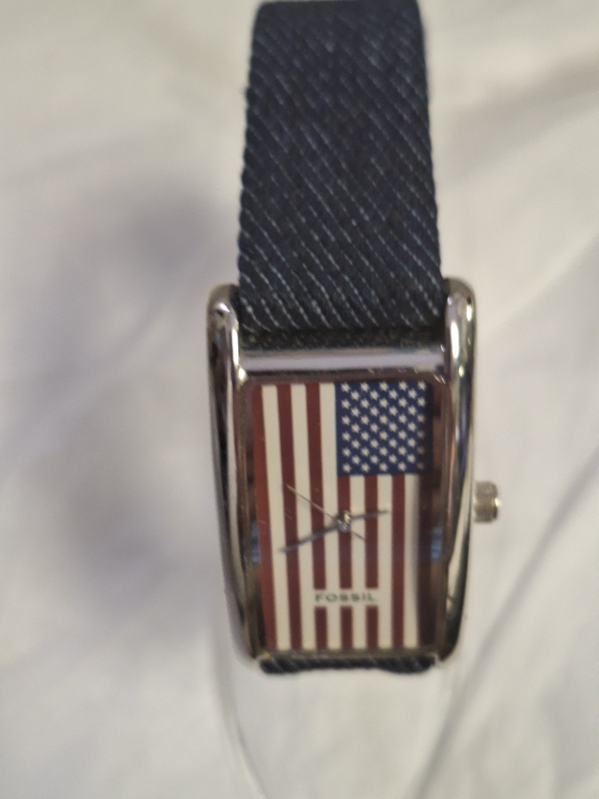 Fossil F2 Ladies Three-Hand Navy Leather USA Flag Watch ES9167