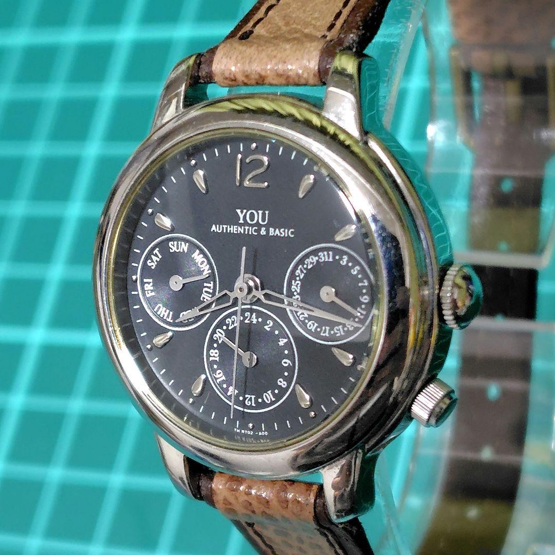 Orient YOU R102 Watch Wristwatch Black Dial Stainless Steel 18cm Rare