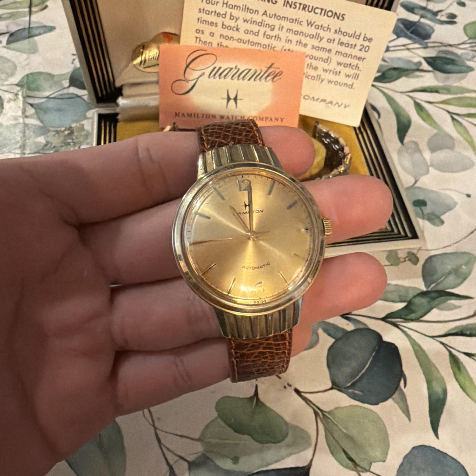 Hamilton K-420 Automatic 1961 Men’s Wristwatch 10k RG w/ Box and Papers