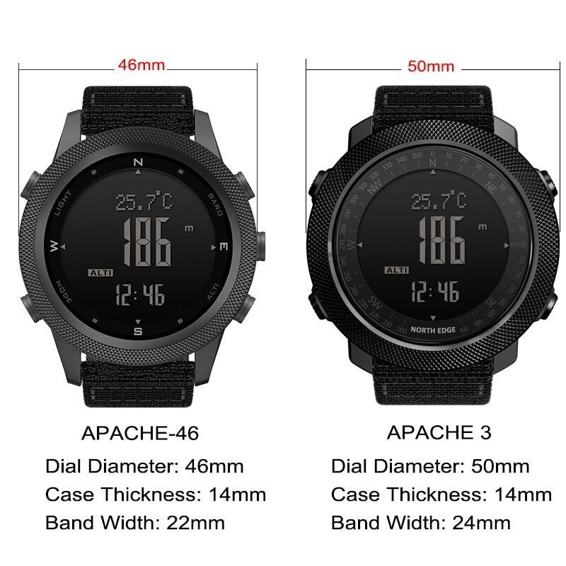 Digital Military Army Sports Watch Waterproof 50M Altimeter Barometer Wristwatch