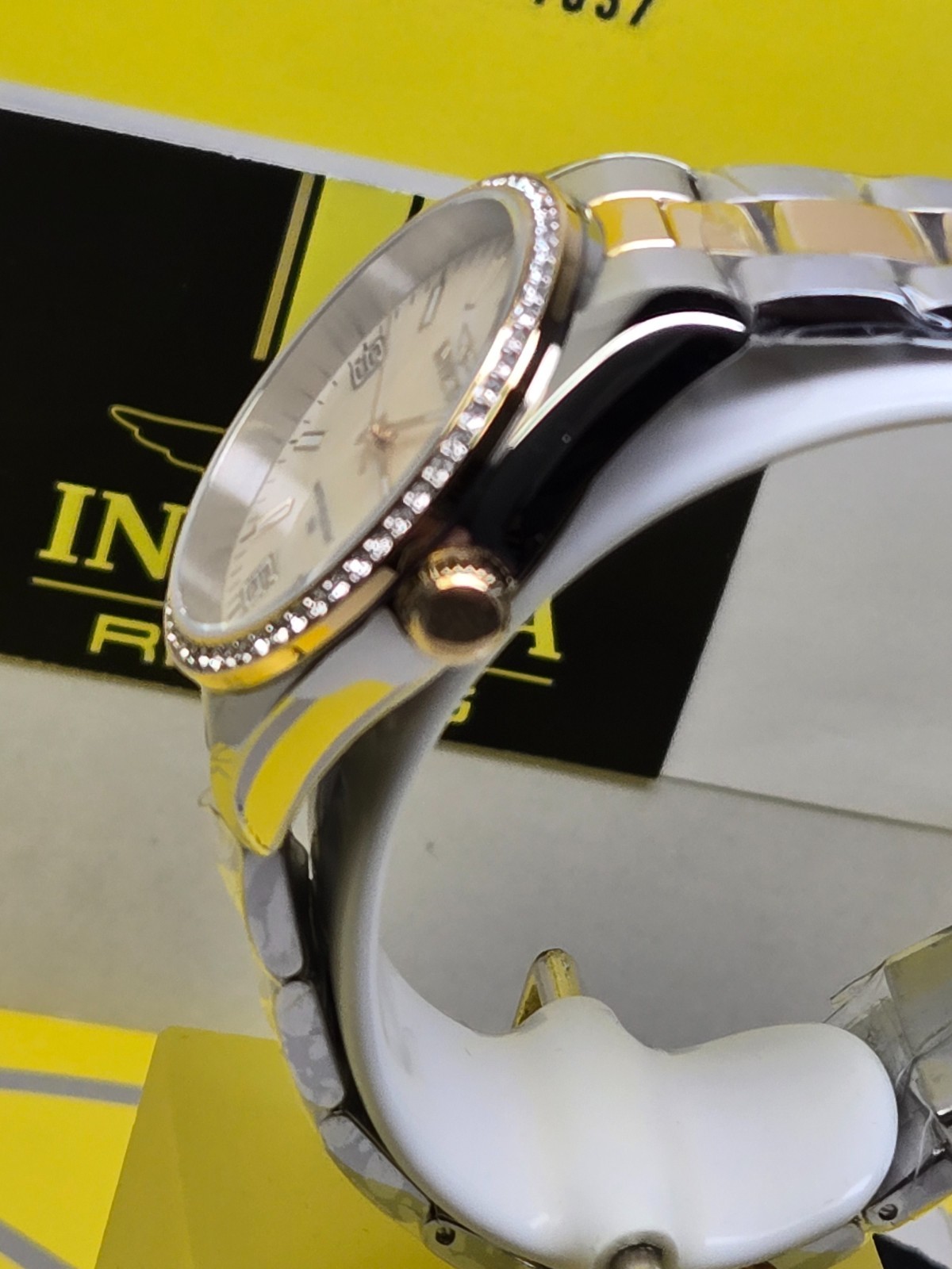 Invicta Specialty Lautus Unisex Watch w/Mother of Pearl, 38mm. Gold, Steel NEW!!