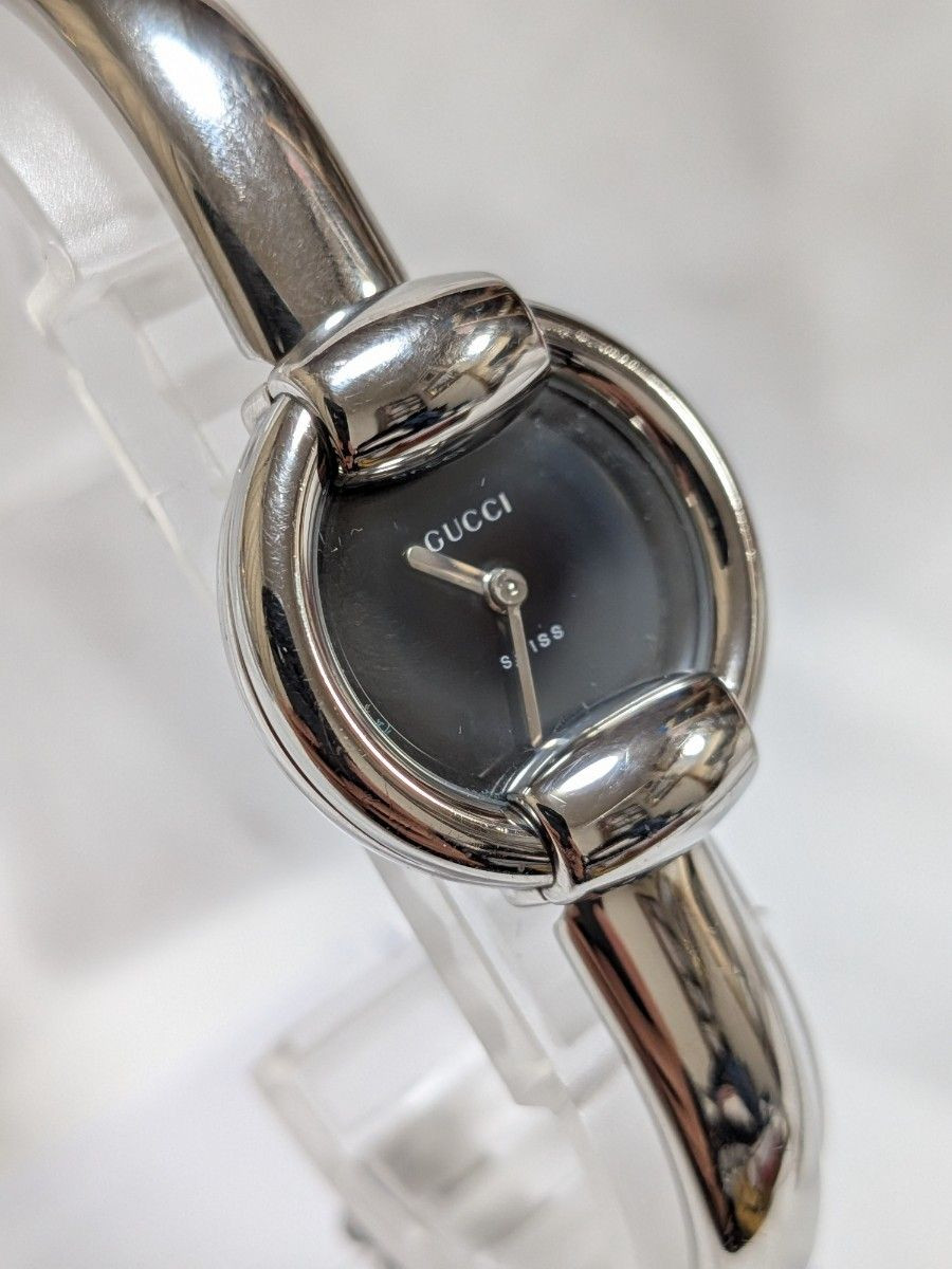GUCCI 1400L Women’s Quartz Watch Black Dial Gold Tone Swiss Made Wristwatch
