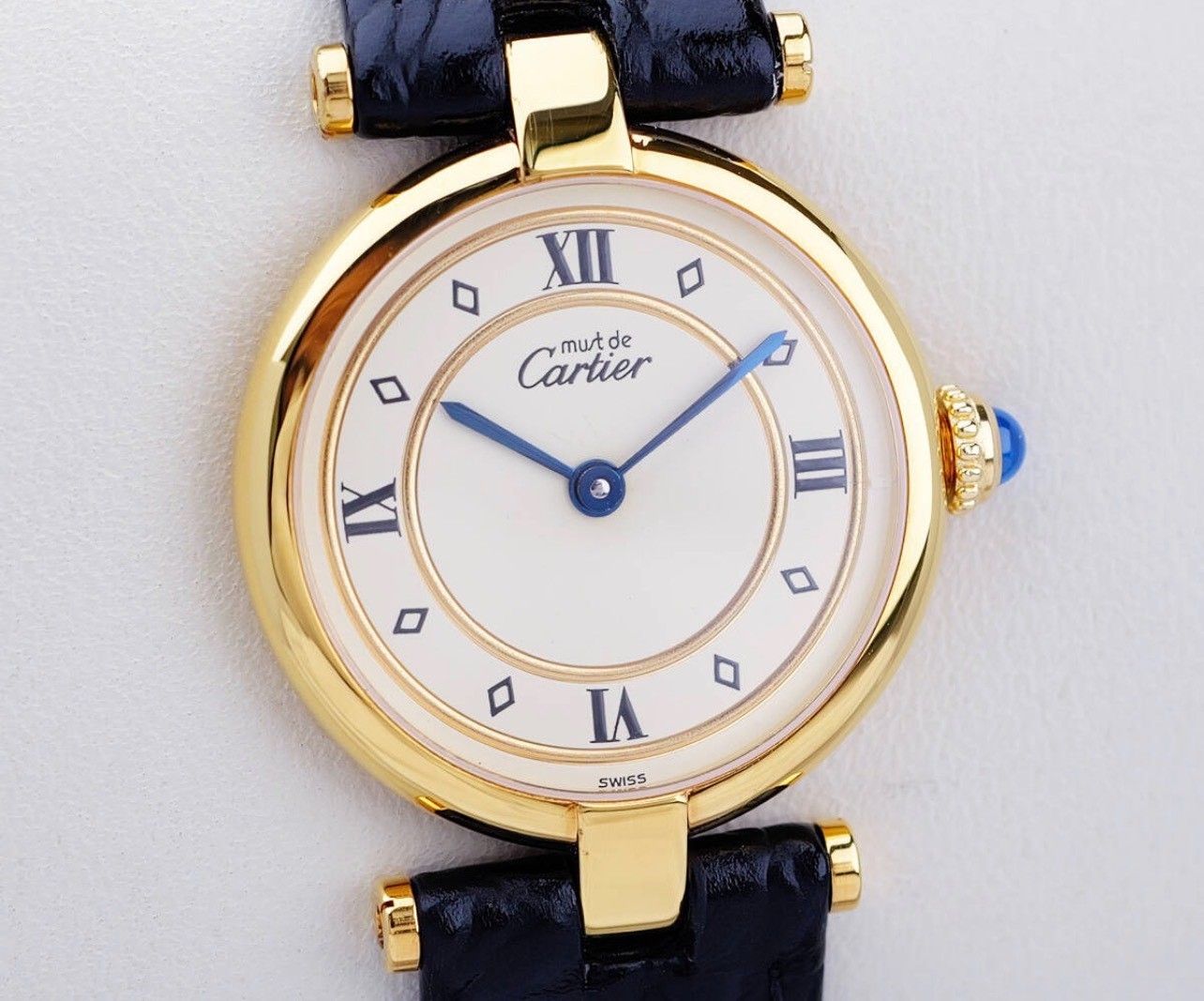 Cartier Watch Must de Louis Cartier Gold Ring Roman Index SM