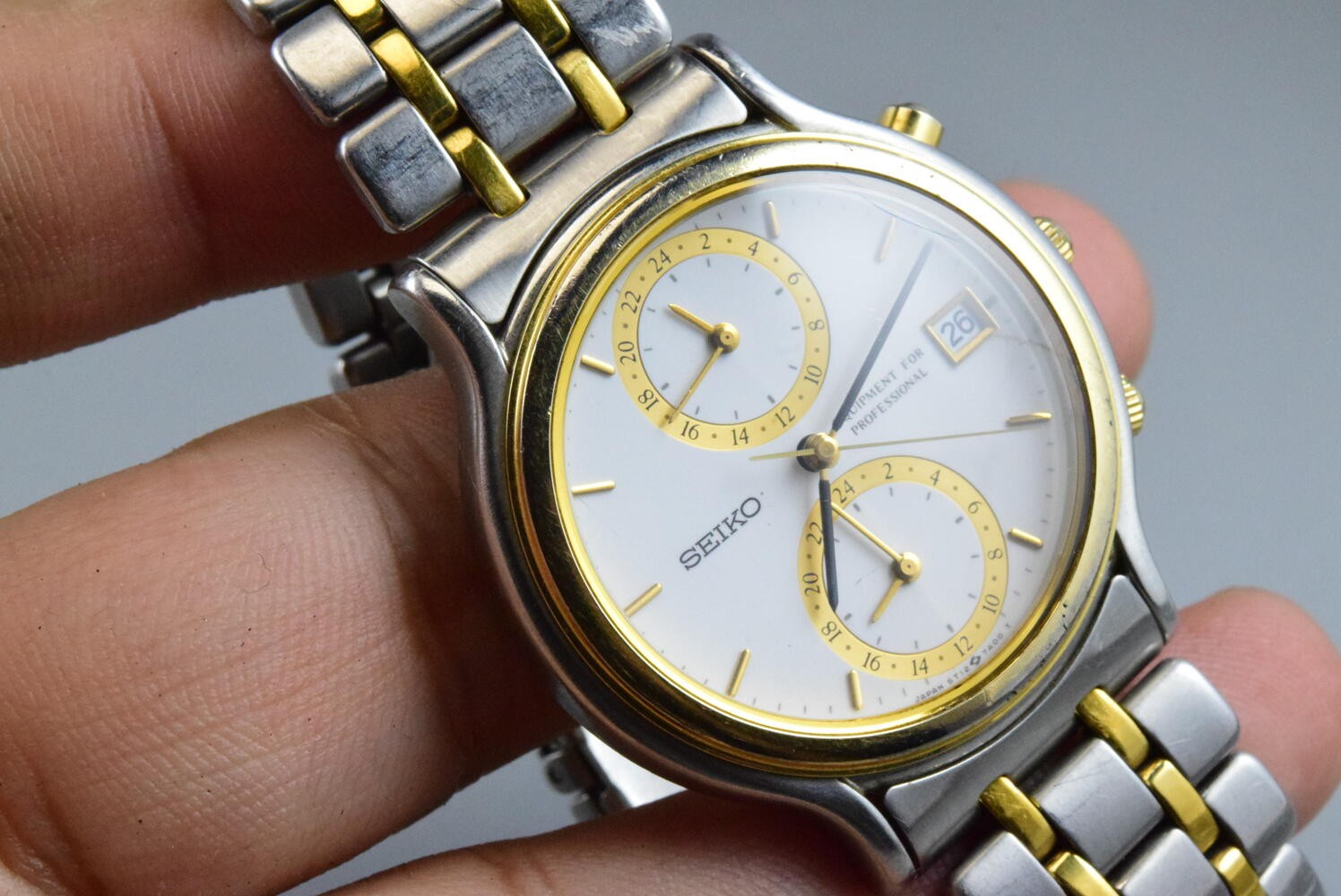 Vintage watch Seiko Equipment for Professional 5T12-7A00 Men Quartz Round 36mm