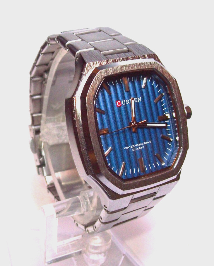 NEW Octagonal Formal Dress Watch Push Button Deploy fits 6.5-6.75″ Runs Great