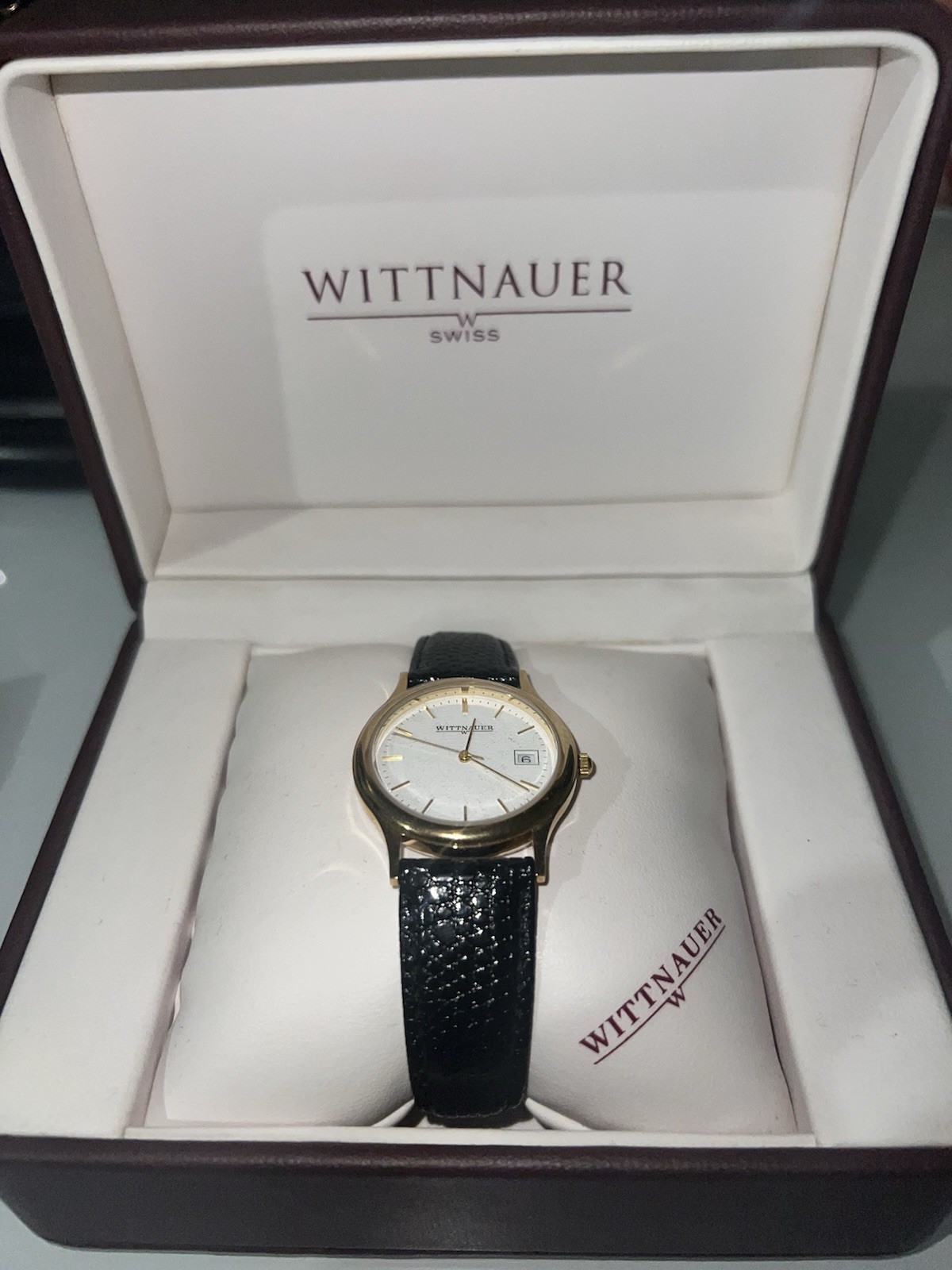 Wittnauer Swiss, gold and steel Swiss, special engraving 10 years at IBM