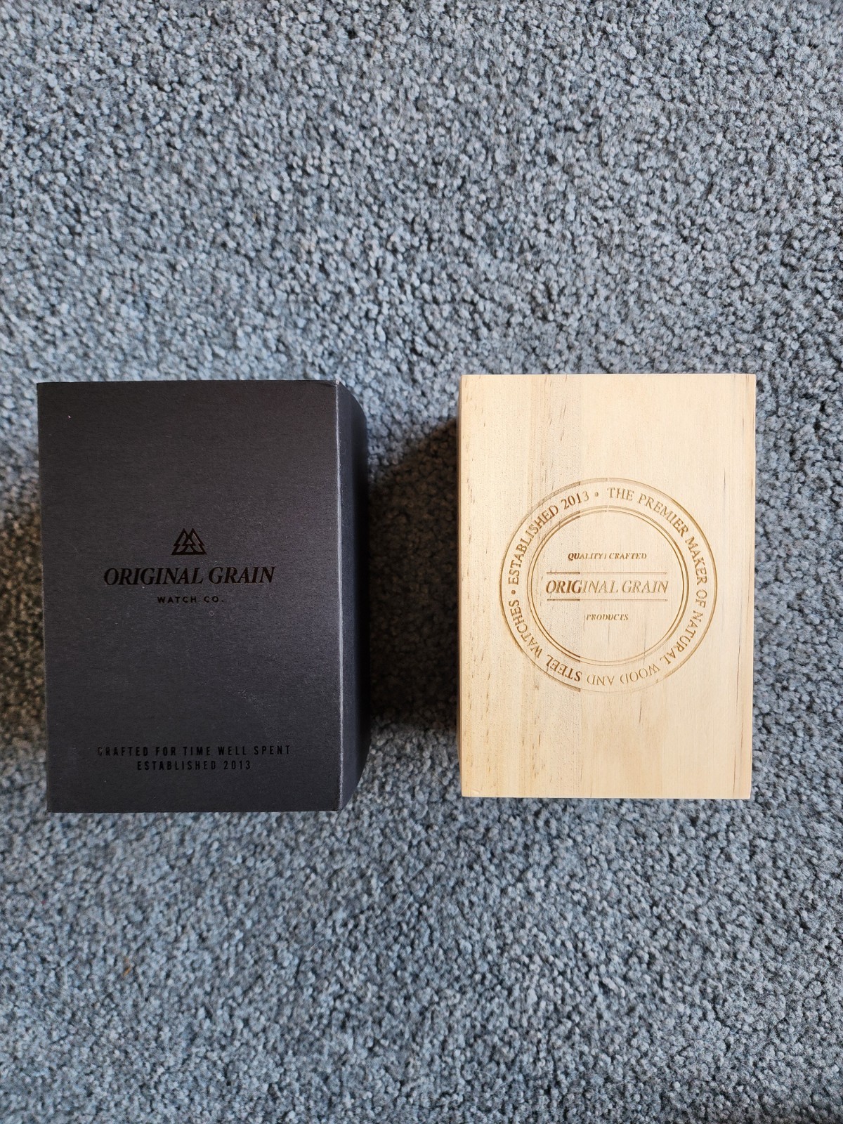 Original Grain Brewmaster Mechanical Chronograph 44mm Wood Watch Box/Papers LN