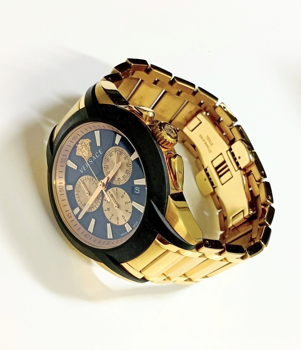 [B1Y] Versace Chrono Classic Black Dial Quartz Men’s Watch VEM800318 [r5s]